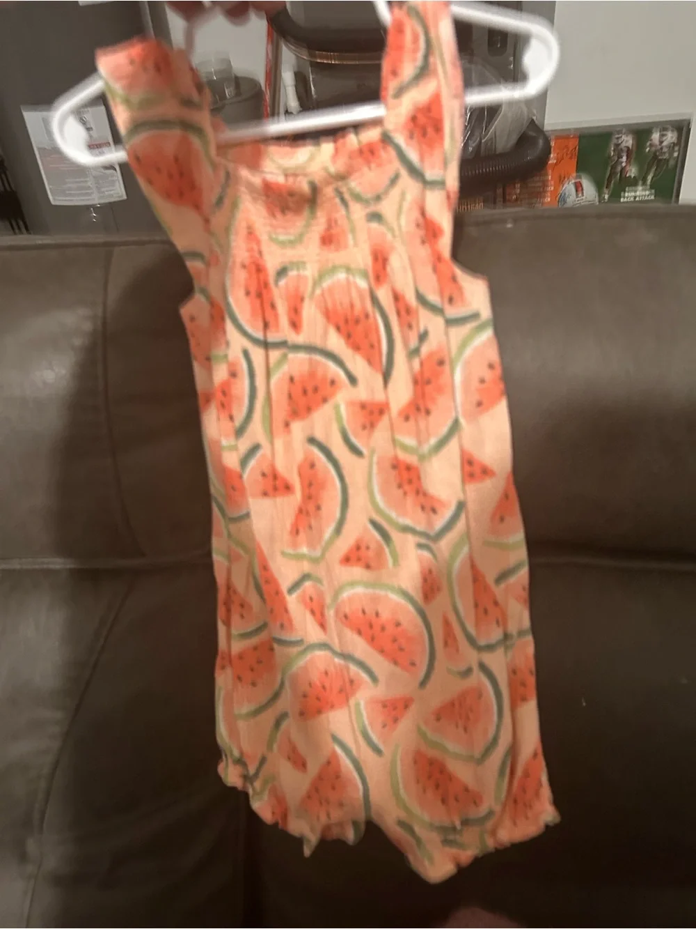 Carter's Peach and Coral Watermelon Print Kids Dress